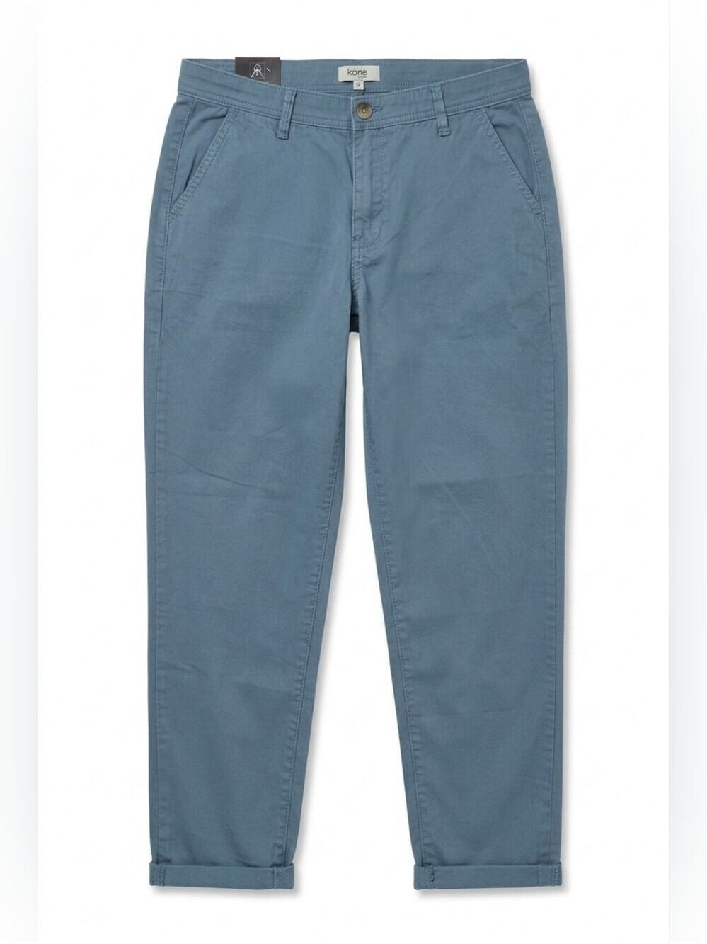Kensie Jeans Blue Mid-Rise Chino Trousers NWT Size 8 Ankle Crop Pants Stretch